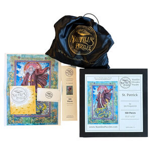Nautilus Wooden Jigsaw Puzzle St Patrick 368 Pieces Jim Fitzpatrick Complete HTF